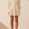 Clothing Shona Joy | Cecilia Long Sleeve Mini Dress - Cream