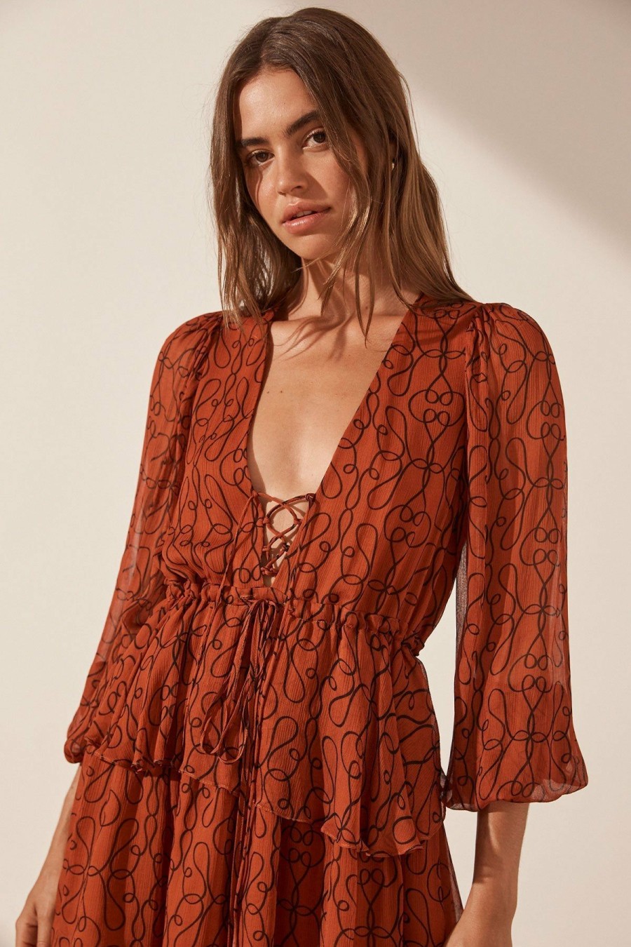 Clothing Shona Joy | Atrani Lace Front Drawstring Mini Dress