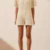 Clothing Shona Joy | Mikala Crochet Relaxed Playsuit - Coconut