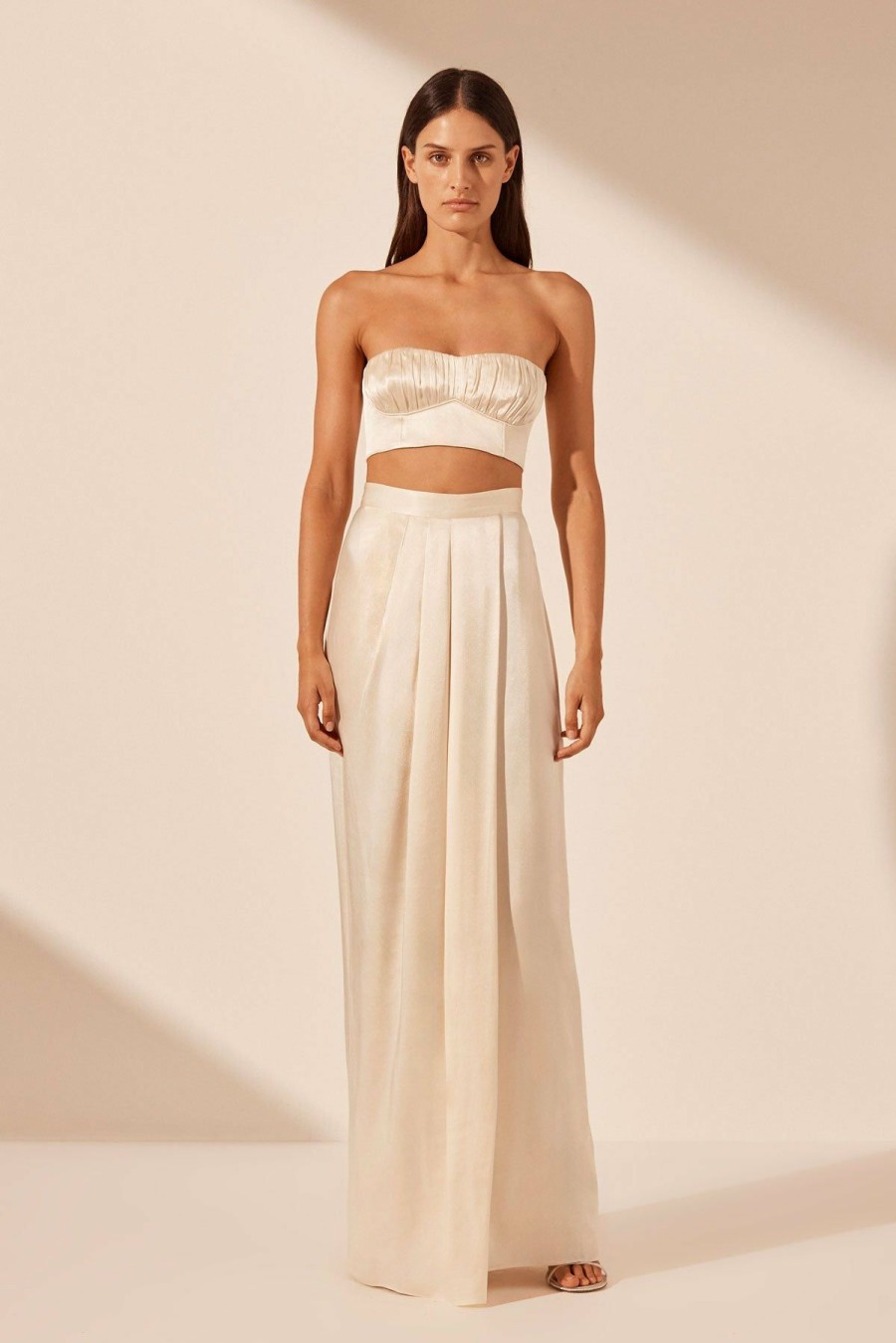 Clothing Shona Joy | La Lune Draped Maxi Skirt - Cream