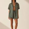 Clothing Shona Joy | Ida Linen Short Sleeve Relaxed Shirt