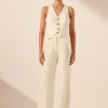 Clothing Shona Joy | Irena High Waisted Tailored Pant - Cream