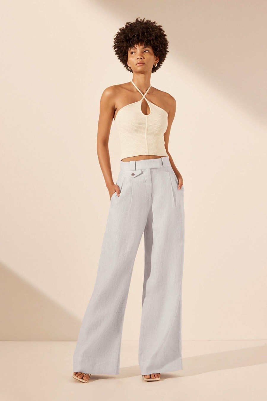 Clothing Shona Joy | Brisa Tailored Wide Leg Pant - Ice Blue