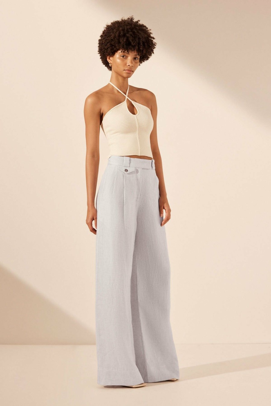 Clothing Shona Joy | Brisa Tailored Wide Leg Pant - Ice Blue