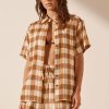 Swim Shona Joy | Bellini Linen Short Sleeve Relaxed Shirt