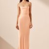 Clothing Shona Joy | La Lune Lace Back Maxi Dress - Peach