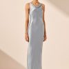 Clothing Shona Joy | La Lune High Neck Cowl Maxi Dress - Powder Blue