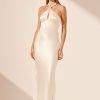 Clothing Shona Joy | La Lune High Neck Twist Maxi Dress - Cream