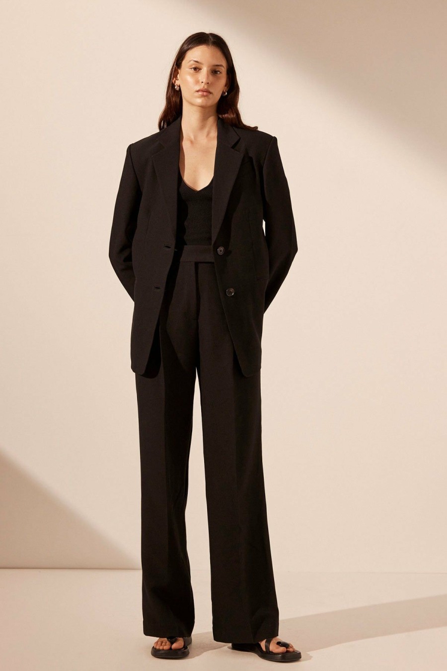 Clothing Shona Joy | Irena Oversized Tailored Blazer - Black