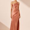 Clothing Shona Joy | La Lune Asymmetrical Gathered Maxi Dress - Antique Rose