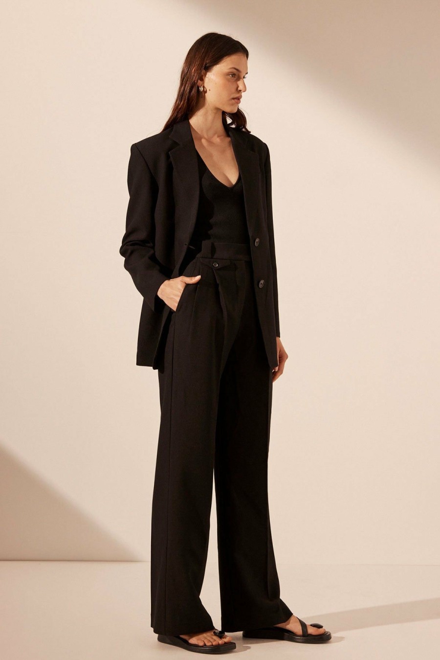 Clothing Shona Joy | Irena Oversized Tailored Blazer - Black