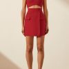 Clothing Shona Joy | Irena Wrap Mini Skirt - Roma Red