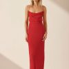 Clothing Shona Joy | Margot Lace Back Bias Maxi Dress - Sailor Red