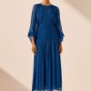 Clothing Shona Joy | Maya Ruched Panelled Midi Dress - Strong Blue