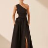 Clothing Shona Joy | Josephine Asymmetrical Cut Out Maxi Dress - Black