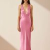 Clothing Shona Joy | Arienzo Plunged Cross Back Midi Dress - Ibis Rose