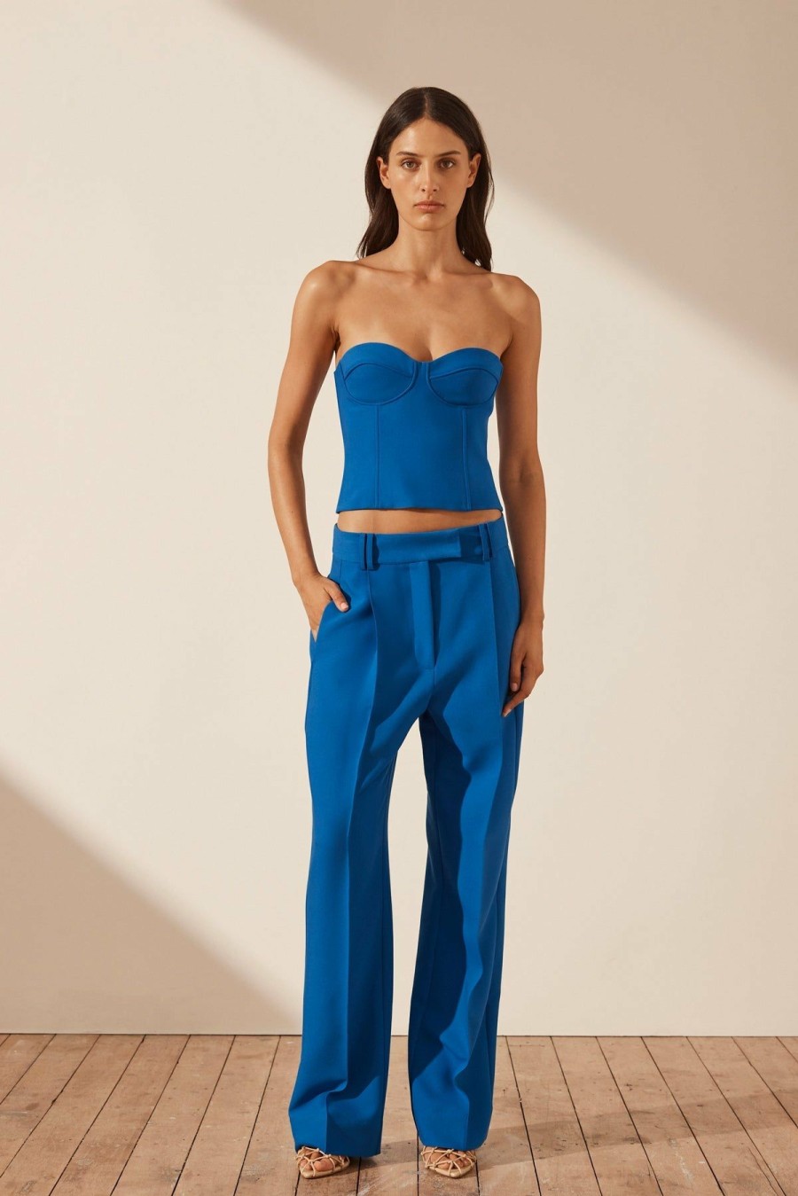 Clothing Shona Joy | Irena Low Rise Slouch Pant - Cobalt