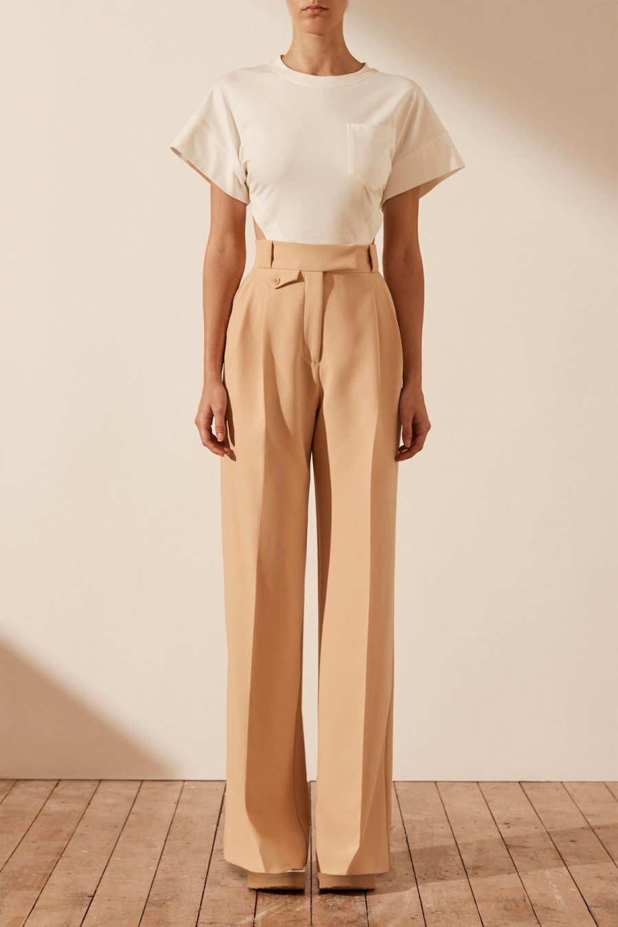 Clothing Shona Joy | Irena High Waisted Tailored Pant - Peanut Butter