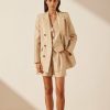 Clothing Shona Joy | Sabbia Linen Peak Lapel Blazer