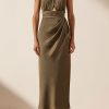 Clothing Shona Joy | Luxe Gathered Halter Midi Dress - Pine