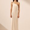 Clothing Shona Joy | La Lune One Shoulder Cowl Back Maxi Dress - Cream