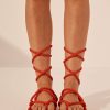 Accessories Shona Joy | Nomadic State Of Mind Romano Double Decker Sandal - Red