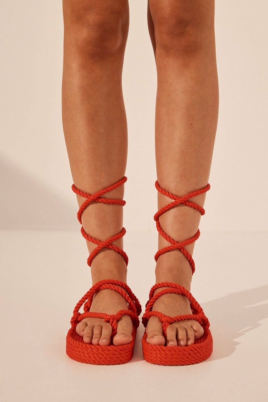 Accessories Shona Joy | Nomadic State Of Mind Romano Double Decker Sandal - Red