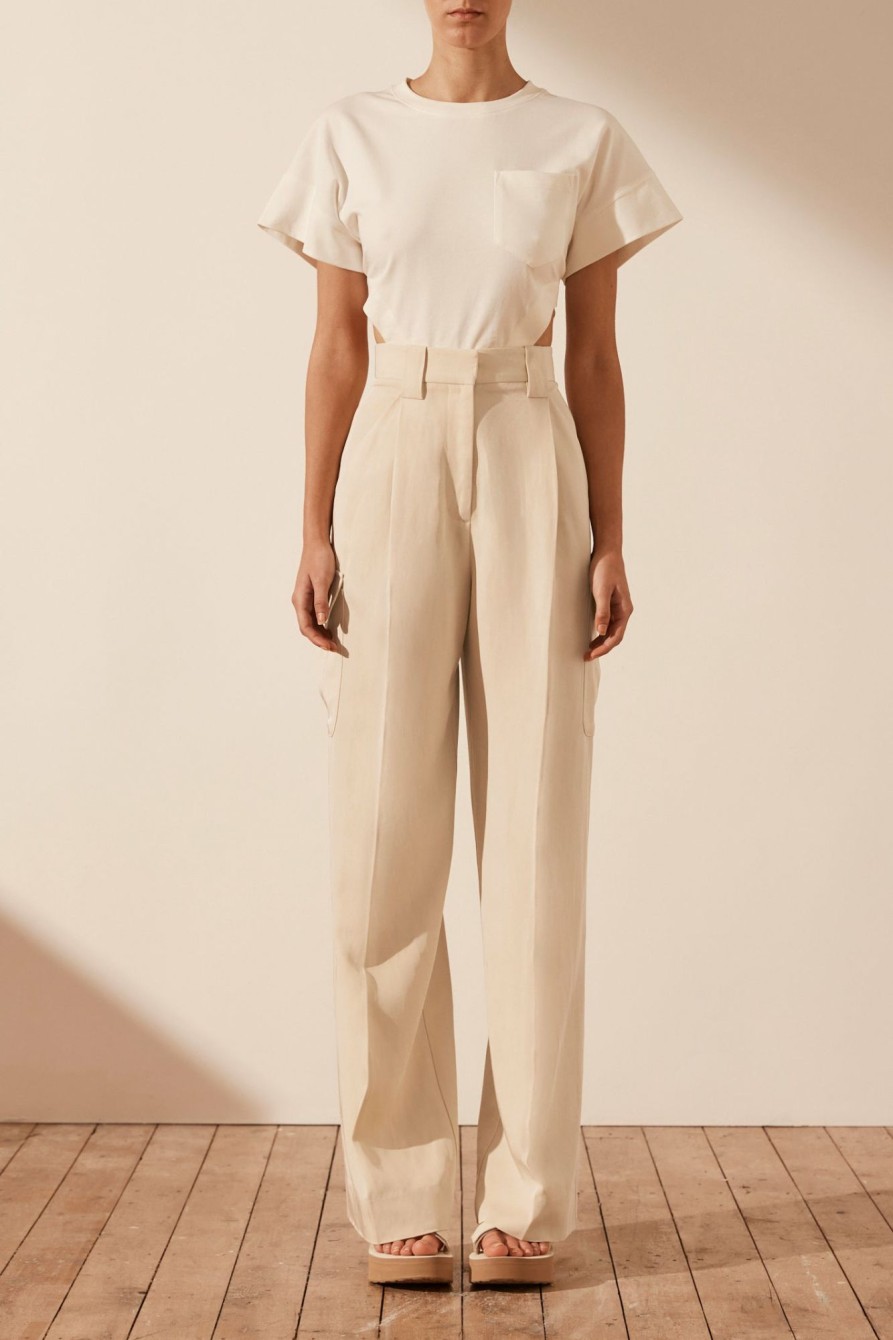 Clothing Shona Joy | Sara Utility Relaxed Pant - Bone