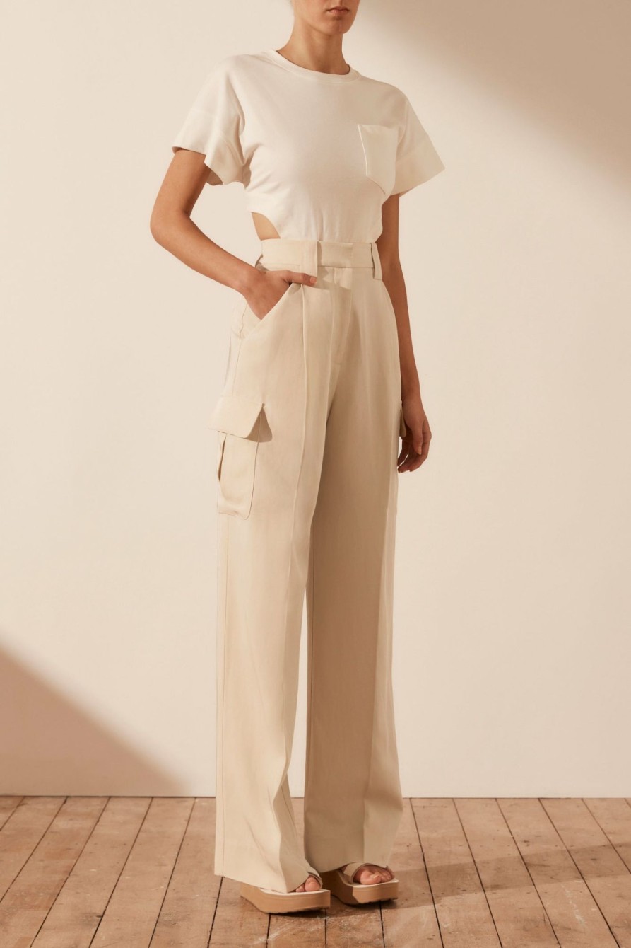 Clothing Shona Joy | Sara Utility Relaxed Pant - Bone