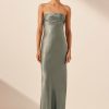 Clothing Shona Joy | La Lune Strapless Ruched Bodice Maxi Dress - Sage