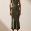 Clothing Shona Joy | La Lune Bias Cowl Midi Dress - Olive