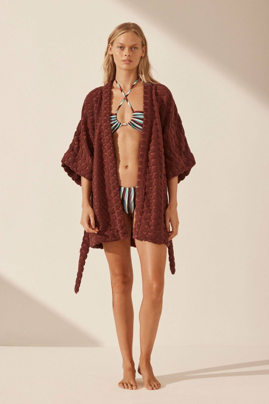 Swim Shona Joy | Pauline Terry Robe - Cognac