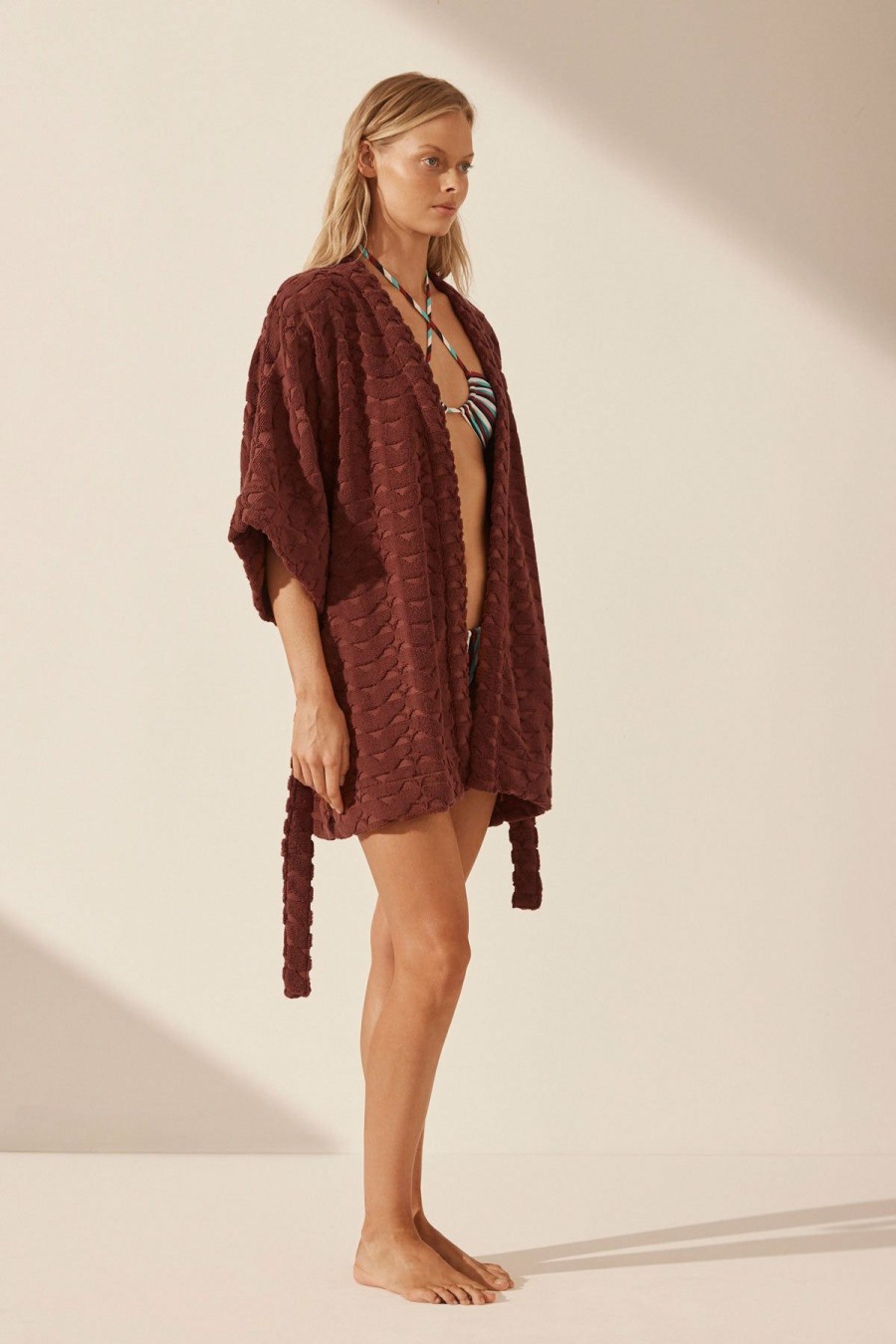 Swim Shona Joy | Pauline Terry Robe - Cognac