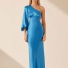 Clothing Shona Joy | Ciel Silk One Shoulder Open Back Maxi Dress