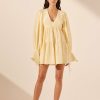 Clothing Shona Joy | Limon Long Sleeve Mini Dress