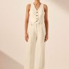 Clothing Shona Joy | Irena Tailored Fitted Vest - Cream