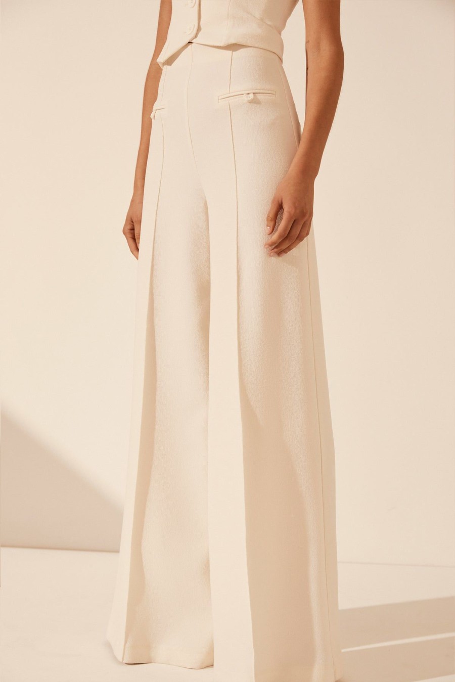 Clothing Shona Joy | Amura High Waisted Wide Leg Pant - Cream