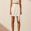 Clothing Shona Joy | Sara Wrap Mini Skirt - Coconut