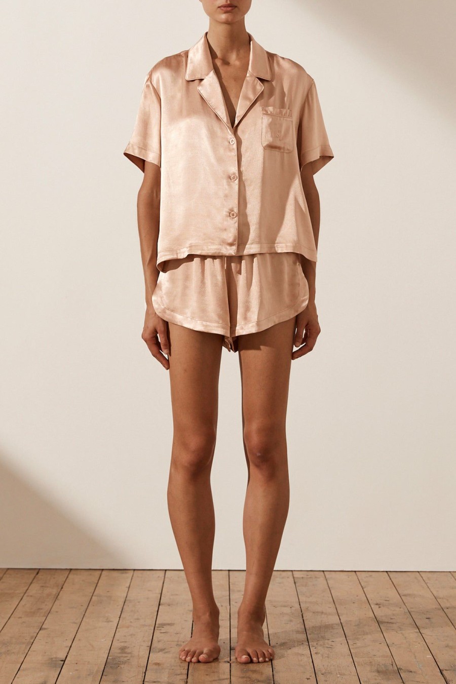 Clothing Shona Joy | La Lune Lounge Shirt Set - Desert Rose