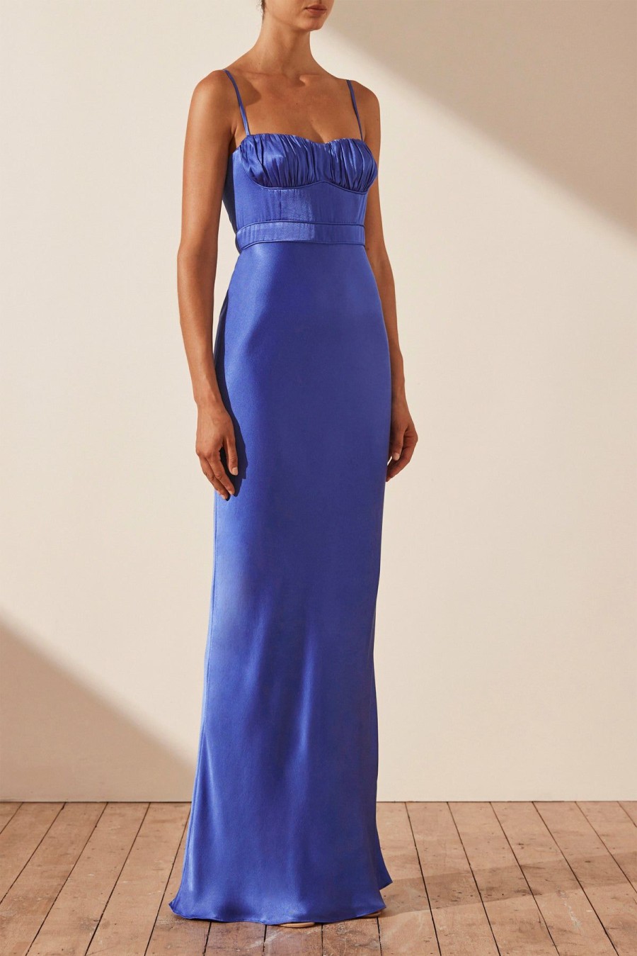 Clothing Shona Joy | Oliviera Ruched Maxi Dress - Strong Blue