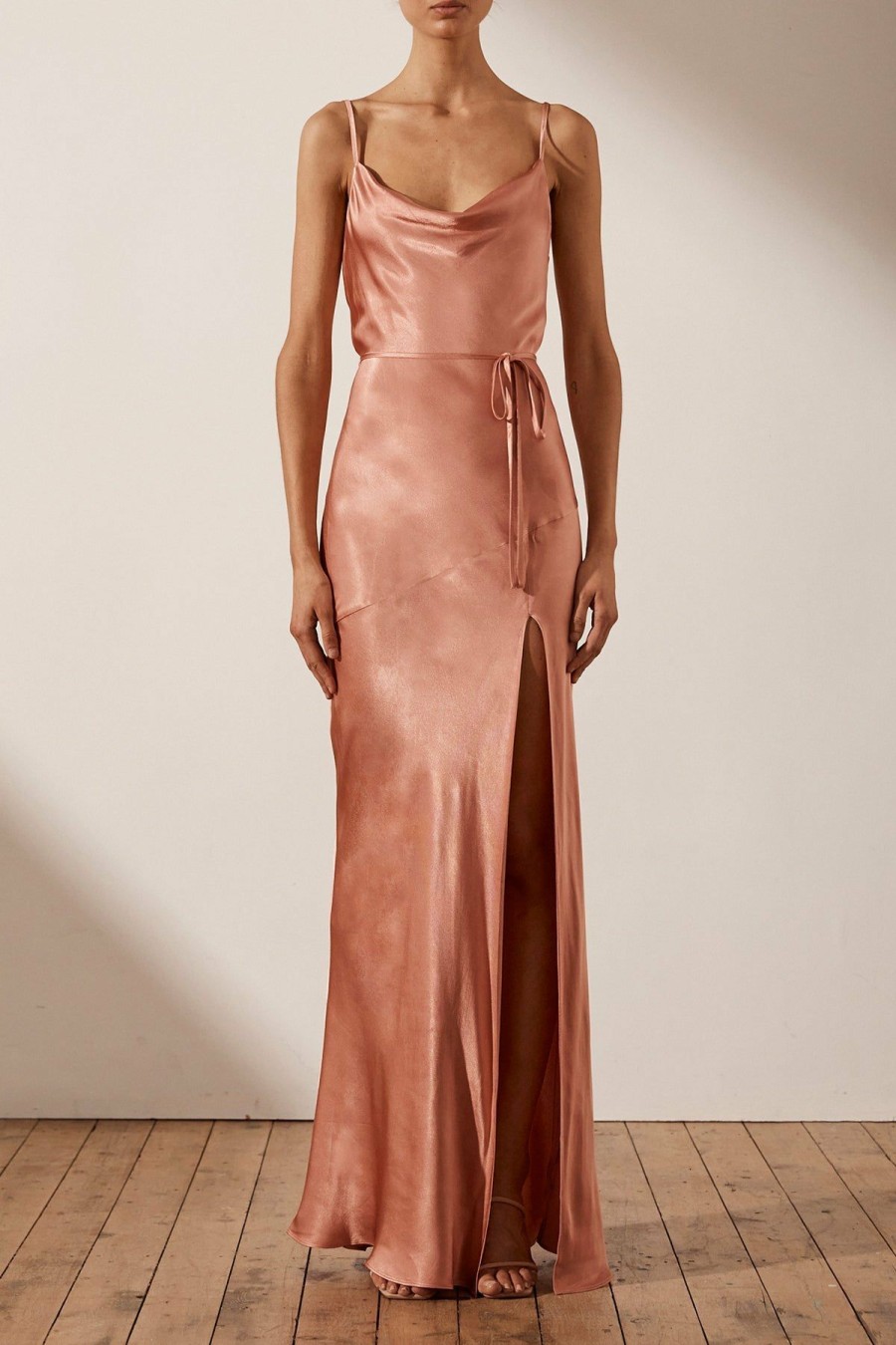 Clothing Shona Joy | La Lune Bias Cowl Maxi Dress - Rose