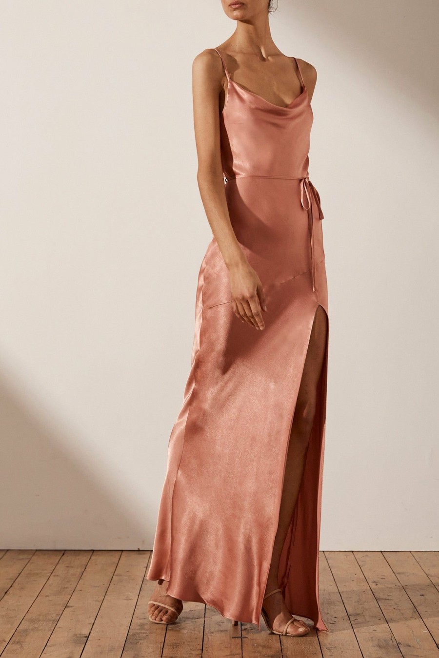 Clothing Shona Joy | La Lune Bias Cowl Maxi Dress - Rose