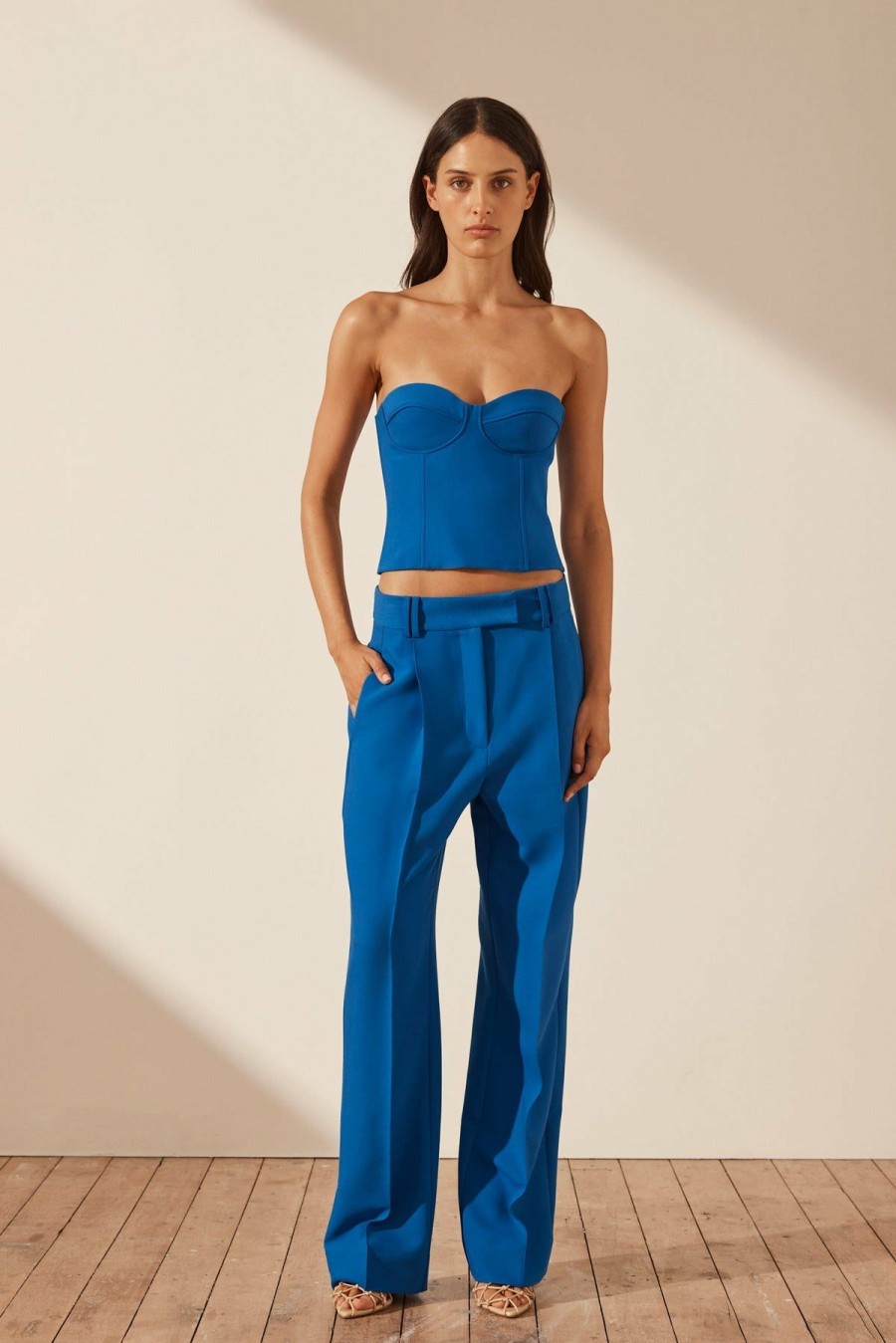 Clothing Shona Joy | Irena Low Rise Slouch Pant - Cobalt