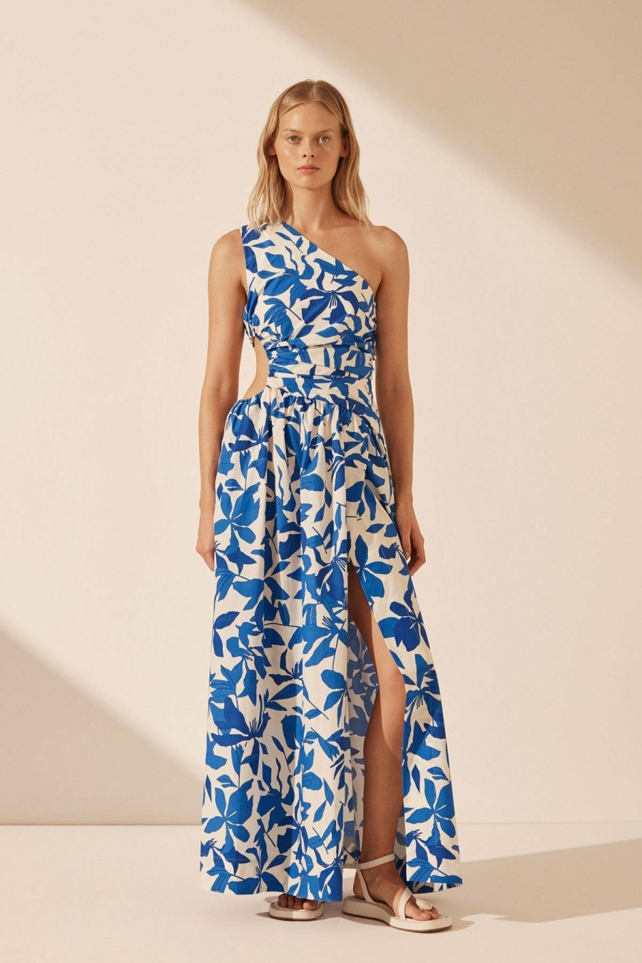 Clothing Shona Joy | Bleue Asymmetrical Cut Out Maxi Dress