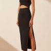 Clothing Shona Joy | Basic Midi Skirt With Split - Black