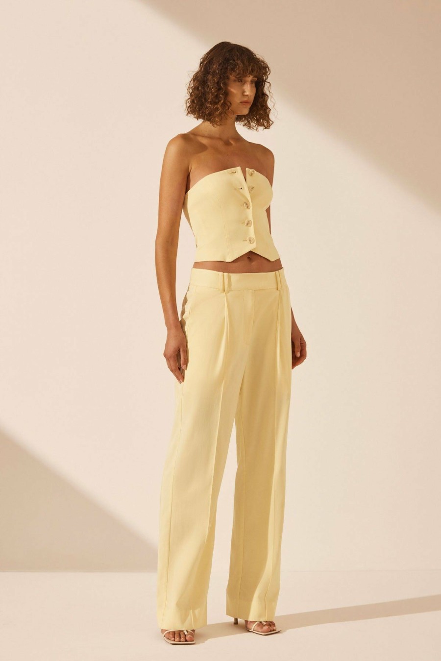 Clothing Shona Joy | Sara Low Rise Slouch Pant - Lemon