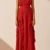 Clothing Shona Joy | Marquis Round Neck Sleeveless Maxi Dress - Roma Red