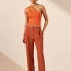 Clothing Shona Joy | Basic One Shoulder Open Back Top - Tangerine