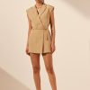 Clothing Shona Joy | Vento Sleeveless Blazer Dress - Sand