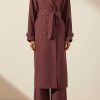 Clothing Shona Joy | Sara Trench Coat - Deep Wine